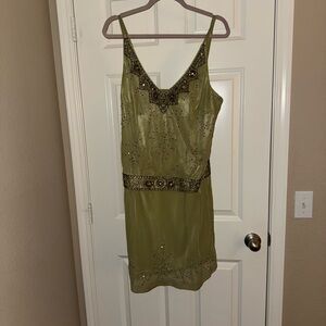 Sue Wong Nocturne Collection Green Embellished Mini Dress